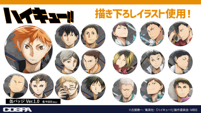 缶バッジ Ver.1.0 全18種(C)古舘春一／集英社・「ハイキュー!!」製作委員会・MBS