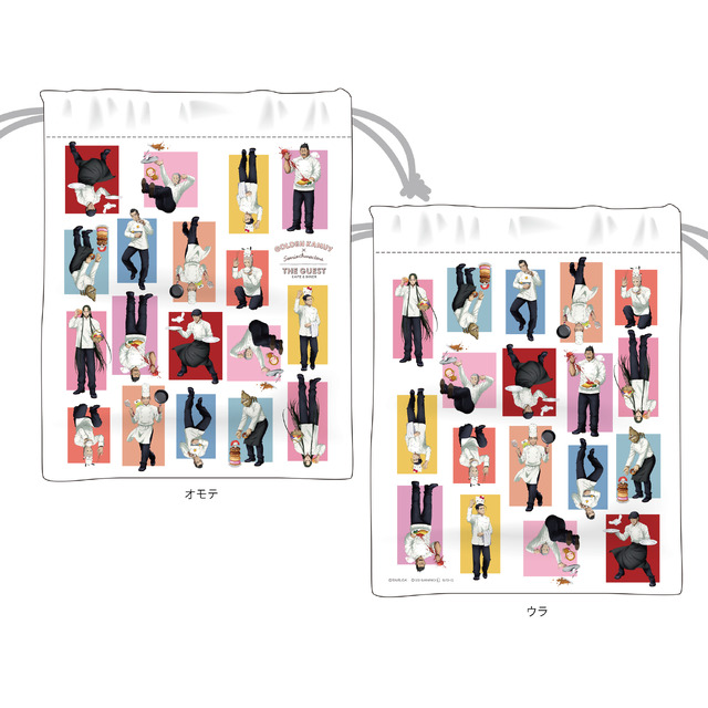 「GOLDEN KAMUY × Sanrio characters ×THE GUEST cafe&diner」巾着（C）SN/S,GK （C）'23 SANRIO（L） S/D･G