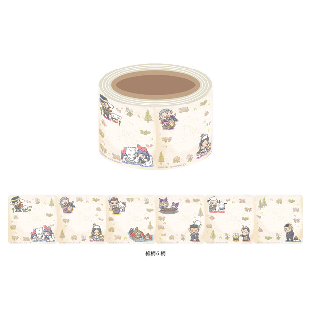 「GOLDEN KAMUY × Sanrio characters ×THE GUEST cafe&diner」ロール付箋（C）SN/S,GK （C）'23 SANRIO（L） S/D･G