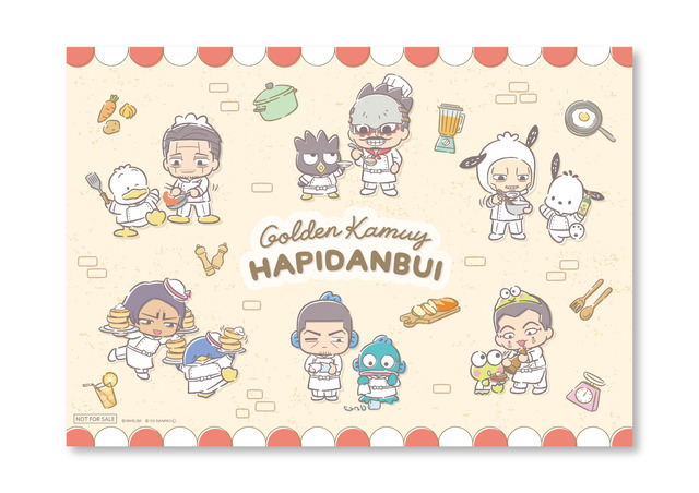 「GOLDEN KAMUY × Sanrio characters ×THE GUEST cafe&diner」A3ペーパーランチョンマット（C）SN/S,GK （C）'23 SANRIO（L） S/D･G
