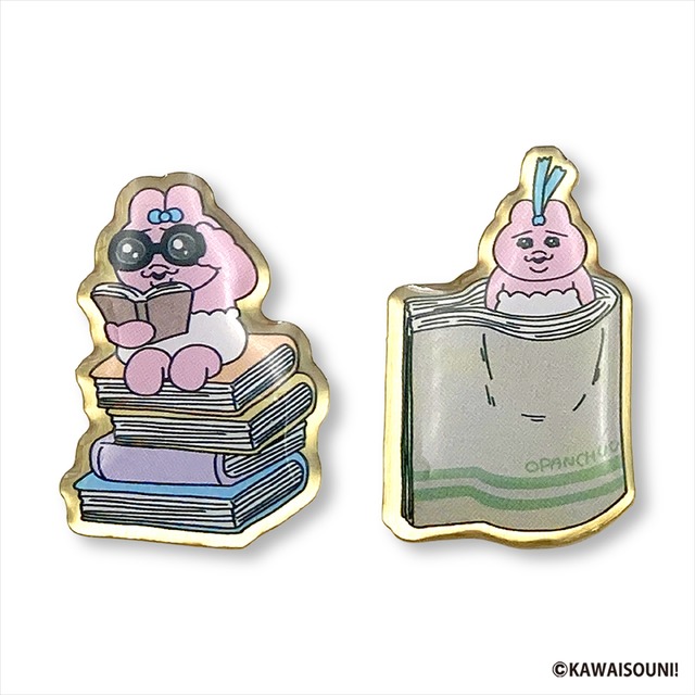 「おぱんちゅうさぎ ブックストア」ピンバッジセット（C）KAWAISOUNI!