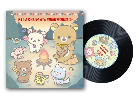 「Rilakkuma × TOWER RECORDSキャンペーン2023」コラボレコードコースター 2023 880円（税込）（C）2023 San-X Co., Ltd. All Rights Reserved.