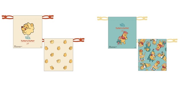 「くまのプーさん」FUNNY & HUNNY OH MY CAFE「巾着」（C）Disney. Based on the 