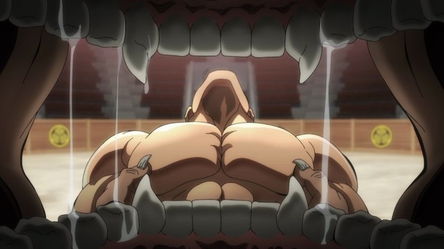 『範馬刃牙 2期』第15話「自然力VS武力」先行場面カット（C）板垣恵介(秋田書店)／範馬刃牙製作委員会