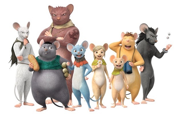 (C)SHIROGUMI INC., GAMBA　（左から、ガクシャ、マンプク、ヨイショ、ガンバ、潮路、忠太、ボーボ、イカサマ）