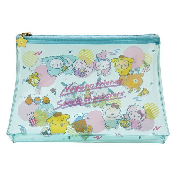 ナガノフレンズ×サンリオキャラクターズ　フラットポーチ　1,265円（C）nagano （C） 2023 SANRIO CO.,LTD.  　著作（株）サンリオ