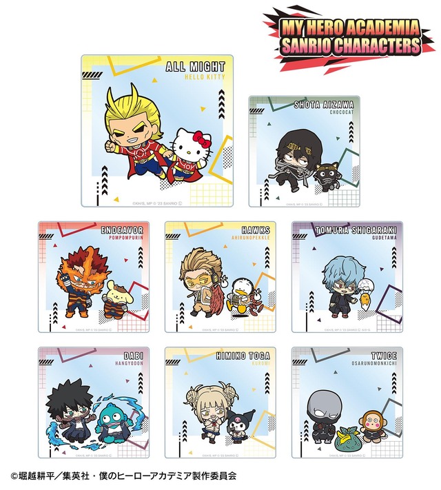 トレーディングアクリルカード プロヒーロー＆敵＜ヴィラン＞ ver.B　（C）堀越耕平／集英社・僕のヒーローアカデミア製作委員会（C）2023 SANRIO CO., LTD. TOKYO, JAPAN APPR.NO.642028　S/D・G