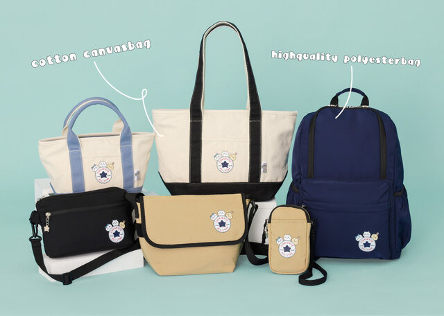 「ちいかわ」とコンバースがコラボ！トートバッグやリュックなど、ALLSTARマークから顔を出すハチワレたちが可愛らしくデザイン