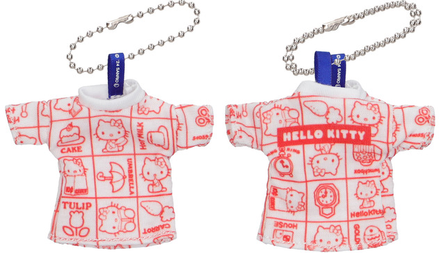 「サンリオキャラクターズ ミニTシャツキーホルダー」（C）2024 SANRIO CO., LTD. APPROVAL NO. L646741