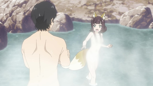 『名湯「異世界の湯」開拓記 ～アラフォー温泉マニアの転生先は、のんびり温泉天国でした～』第2話先行場面カット（C）綿涙粉緒・ホビージャパン/「異世界の湯」製作委員会