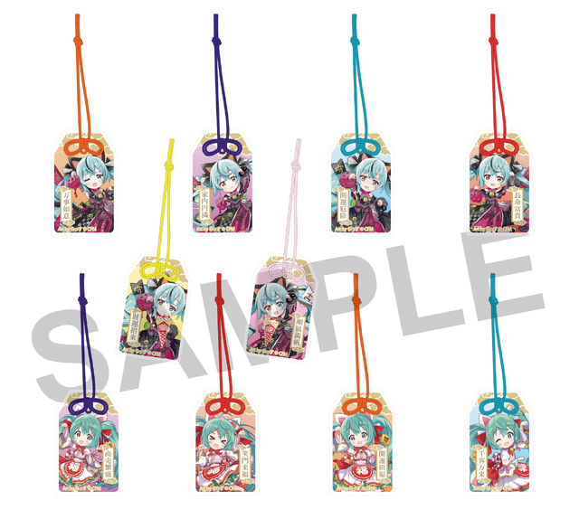 「初音ミク×招き猫」 ご利益別御守風アクリルキーホルダー Art by らっす Art by らっす（C）Crypton Future Media, INC. www.piapro.net