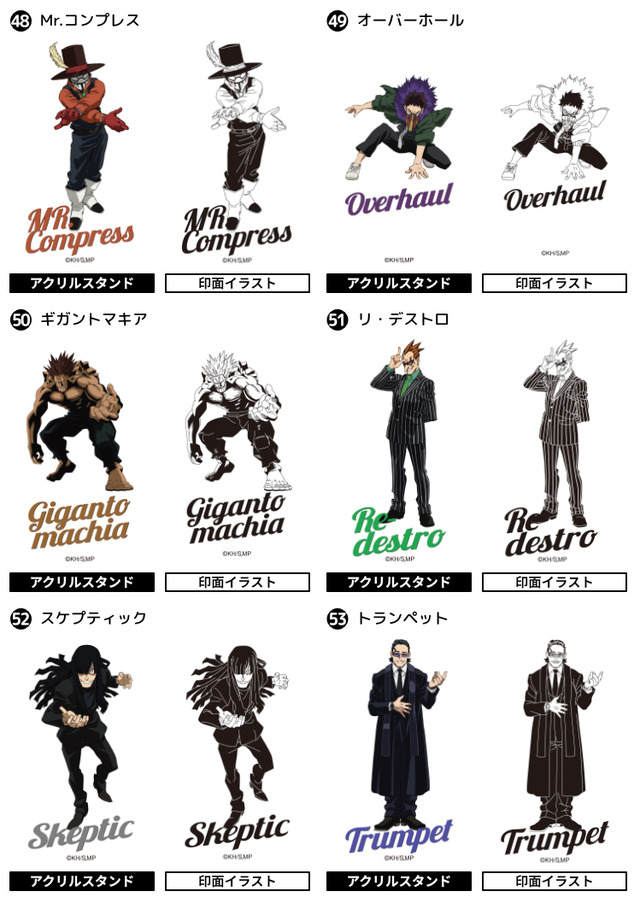 「僕のヒーローアカデミア アクスタはんこコレクション」各2,500円（税込／送料別）（C）堀越耕平／集英社・僕のヒーローアカデミア製作委員会