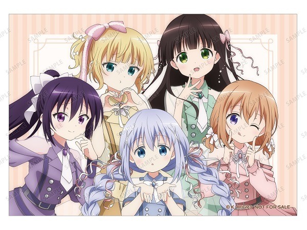 「『ご注文はうさぎですか？ BLOOM』アニメ10th Anniversary POP UP SHOP in TOWER RECORDS」描き下ろし 集合 アイドル制服ver. ブロマイド イベント限定特典（C）Koi・芳文社／ご注文はBLOOM製作委員会ですか？