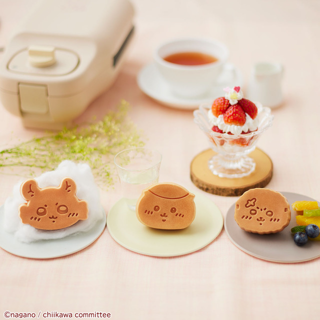こんがりきゃらマルチサンドメーカー ケーキ用プレート ちいかわ (くりまんじゅう・モモンガ・ラッコ)(C)nagano / chiikawa committee