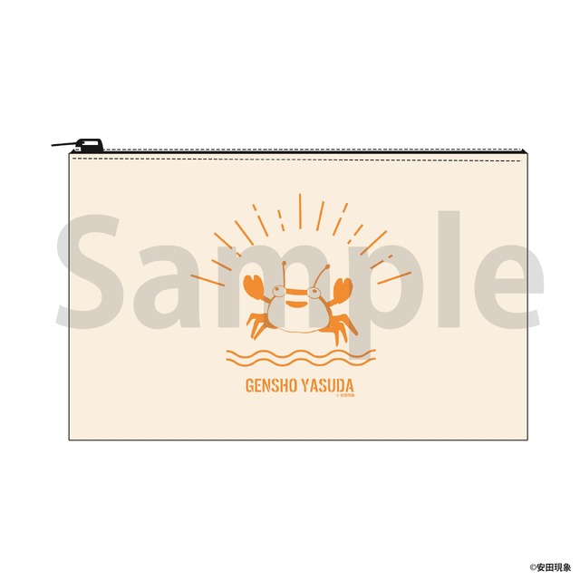 キャンバスフラットポーチ（カニ）