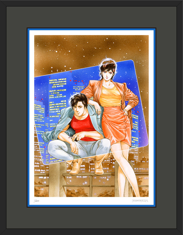 北条司先生直筆サイン入り88グラフ シティーハンター（ダブルマット仕様）（C）北条司／コアミックス1985