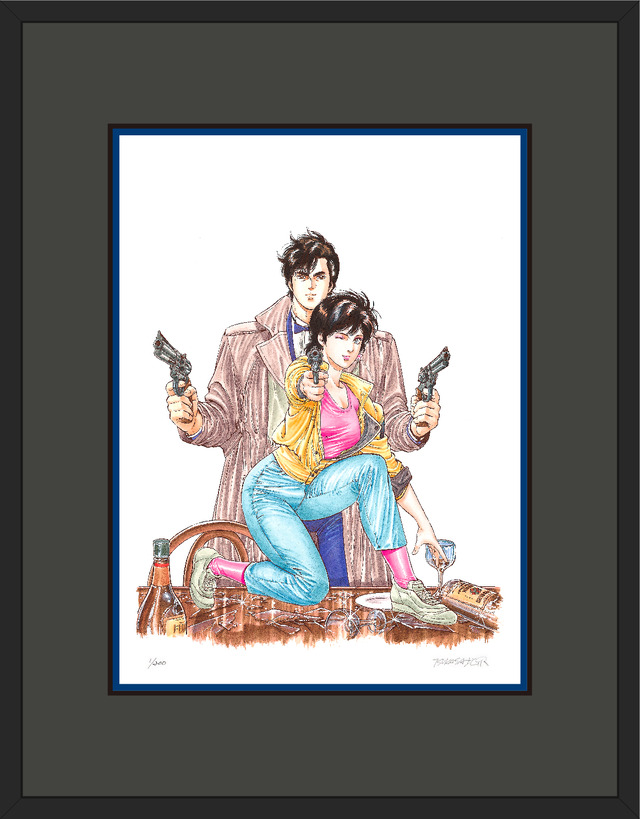 北条司先生直筆サイン入り88グラフ シティーハンター（ダブルマット仕様）（C）北条司／コアミックス1985