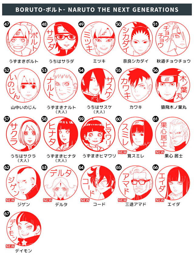 「NARUTO＆BORUTO はんこコレクション」（C）岸本斉史 スコット／集英社・テレビ東京・ぴえろ