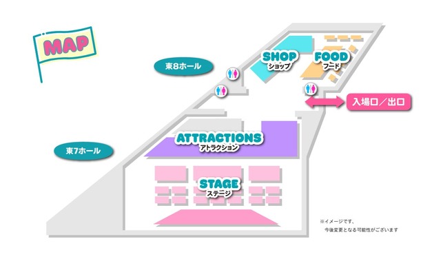 「SANRIO FES 2024」会場マップ（C）’24 SANRIO （C）’24 SANRIO/SEGATOYS （C）’24 SANRIO/SHOCHIKU （C）’24 JMA Co., Ltd BP CHOCOLATE JAPANCD PC MMP,TX S/D·G SP-M S/T·F 著作 （株）サンリオ