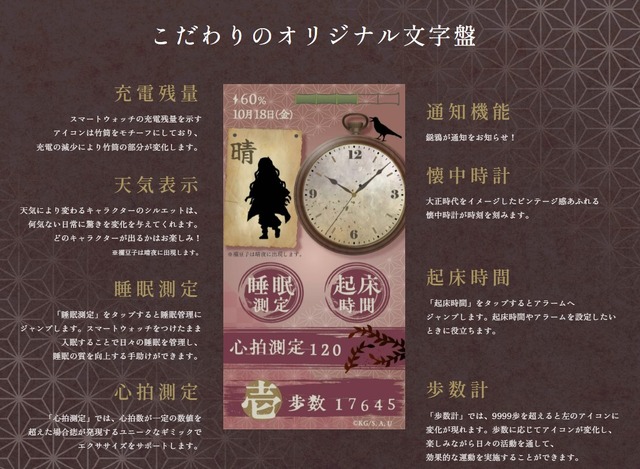 「鬼滅の刃」スマートウォッチ 竈門禰豆子モデル 35,200円（税込）（C）吾峠呼世晴／集英社・アニプレックス・ufotable