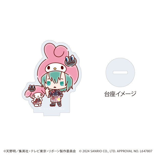 「家庭教師ヒットマンREBORN!×サンリオキャラクターズ」アクリルぷちスタンド（C）天野明／集英社・テレビ東京・リボーン製作委員会（C）2024 SANRIO CO., LTD. APPROVAL NO. L647807