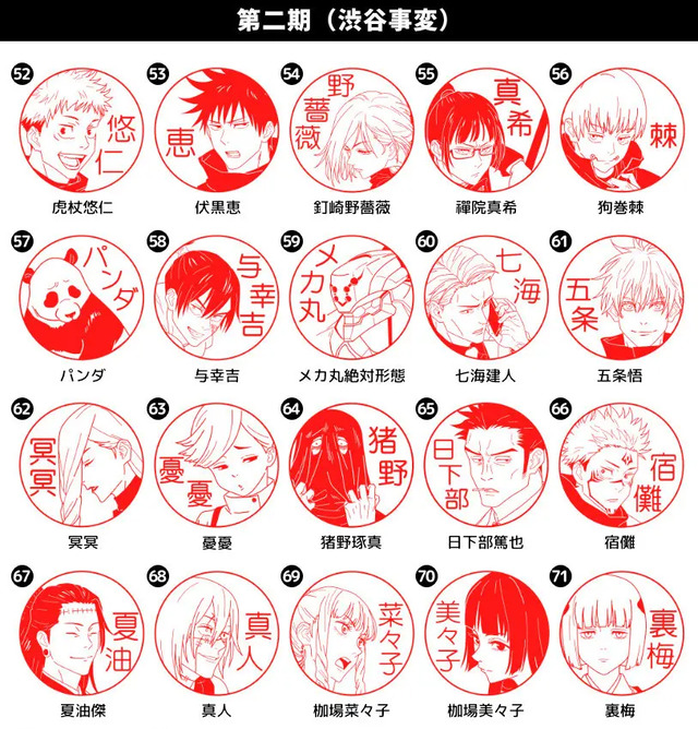 「呪術廻戦 はんこコレクション」（C）芥見下々／集英社・呪術廻戦製作委員会