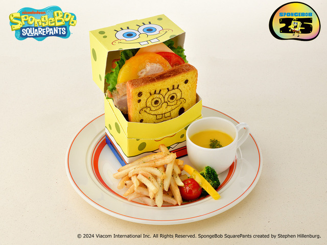 『スポンジ・ボブ』CAFE Secret Recipeメニュー「秘伝？熟成？とびっきり？アレとグリルチキンの秘密のサンドイッチプレート」