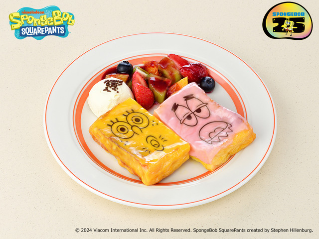『スポンジ・ボブ』CAFE Secret Recipeメニュー「ふたりは仲良し♪バターとメープルシロップのしみしみフレンチトースト」
