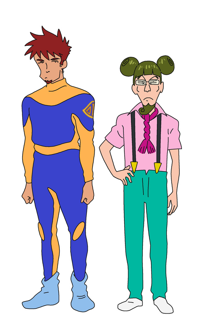 『映画クレヨンしんちゃん オラたちの恐竜日記』左：チュウ　右：アンモナー伊藤（C）臼井儀人／双葉社・シンエイ・テレビ朝日・ADK 2024