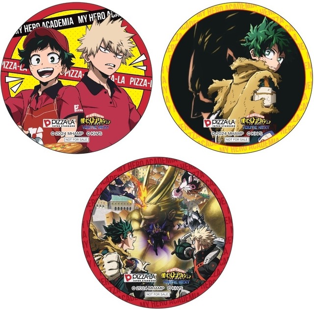 劇場版『僕のヒーローアカデミア』とPIZZA-LAがコラボ C賞：ピザーラオリジナル缶バッチ（C）2024「僕のヒーローアカデミア THE MOVIE」製作委員会（C）堀越耕平／集英社