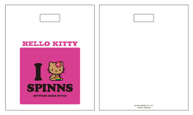 ハローキティ × SPINNS オリジナルノベルティ「ポリ素材ショッパー」（C）’24 SANRIO APPR.NO.L651563