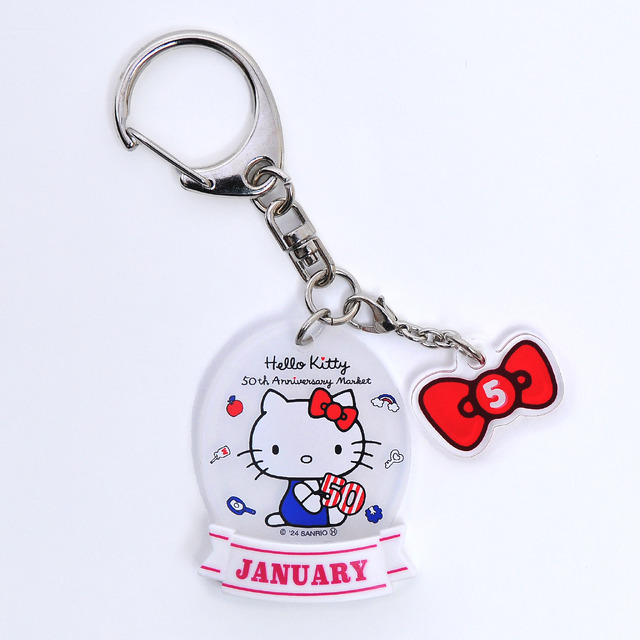 『ハローキティ』「Hello Kitty 50th Anniversary Market」あにばーさりーキーホルダー（全366日／各990円）
