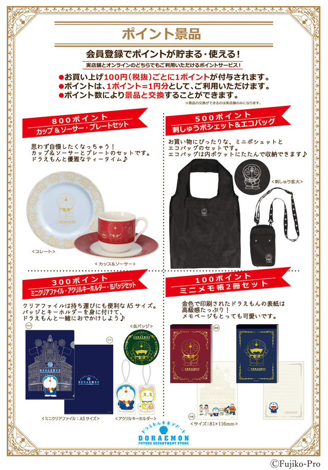 「ドラえもん未来デパート」ポイント景品（C）Fujiko-Pro（C）Fujiko-Pro,Shogakukan,TV-Asahi,Shin-ei,and ADK