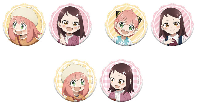 アニメイト「TVアニメ『SPY×FAMILY』なかよしおかいものフェア」の新作グッズ「缶バッジセット／アーニャ&ベッキー」（C）遠藤達哉／集英社・SPY×FAMILY製作委員会