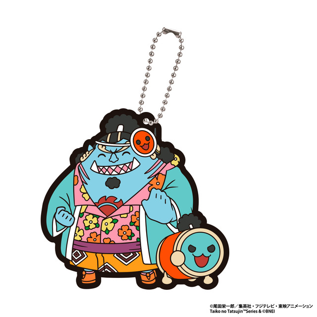 ガシャポン「ワンピース×太鼓の達人 カプセルラバーマスコット ジンベエ かっちゃん」（C）尾田栄一郎／集英社・フジテレビ・東映アニメーション Taiko no Tatsujin（TM） Series & （C）BNEI