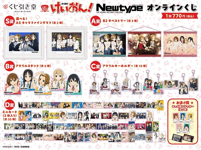 アニメ化15周年記念！「けいおん！シリーズ×Newtype」オンラインくじ