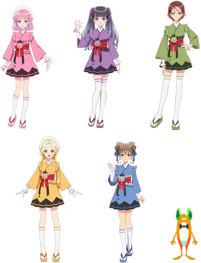 『前橋ウィッチーズ』各キャラビジュアルと謎の使い魔ケロッペ（C）PROJECT MBW