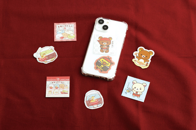 いつでもらーめん雑貨「らーめんステッカーセット/リラックマ」（C）2024 SAN-X CO., LTD. ALL RIGHTS RESERVED.