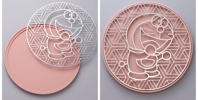 『ドラえもん』小学館百貨店×石橋鉄工所「『ドラえもん』伝統柄メタルコースター」（C）Fujiko-Pro