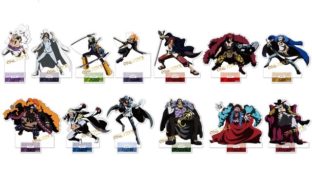 「ONE PIECE 麦わらストア in バンダイナムコ Cross Store」箔押しアクリルスタンド(全13種)価格：各1,850円（C）尾田栄一郎／集英社 （C）尾田栄一郎／集英社・フジテレビ・東映アニメーション
