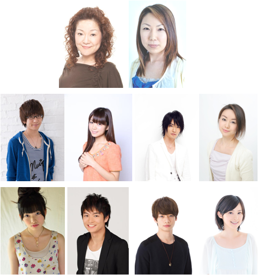 上段左から、坂本千夏さん、山口眞弓さん、花江夏樹さん、三森すずこさん、細谷佳正さん、田村睦心さん、吉田仁美さん、榎木淳弥さん、池田純矢さん、M・A・Oさん