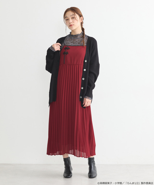 「らんま1/2」 チャイナキャミワンピース（カラー：ブラック／ボルドー／マスタード／ラベンダー）