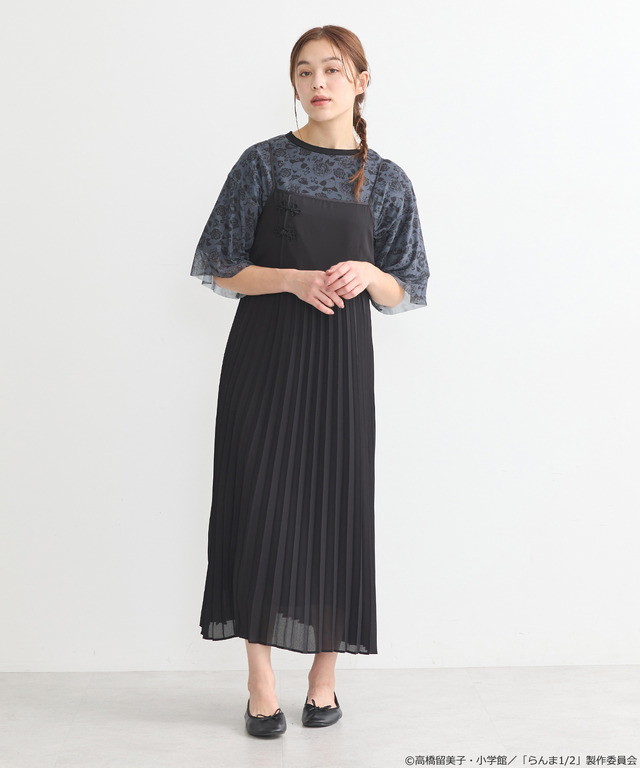 「らんま1/2」 チャイナキャミワンピース（カラー：ブラック／ボルドー／マスタード／ラベンダー）