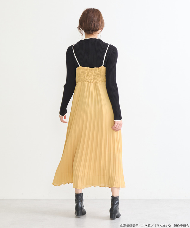 「らんま1/2」 チャイナキャミワンピース（カラー：ブラック／ボルドー／マスタード／ラベンダー）