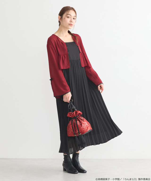 「らんま1/2」チャイナボレロブラウス（カラー：ブラック／ボルドー／マスタード／ラベンダー）