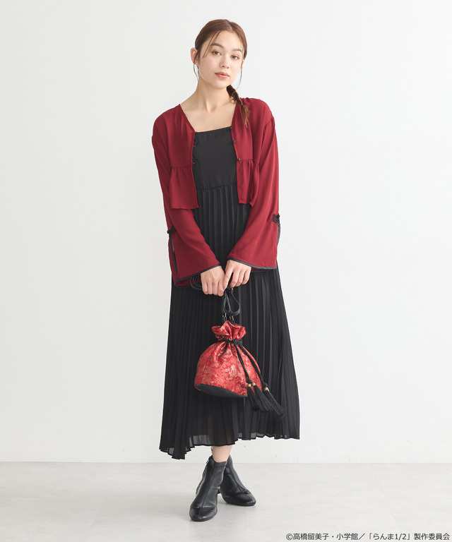 「らんま1/2」チャイナボレロブラウス（カラー：ブラック／ボルドー／マスタード／ラベンダー）