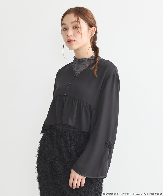 「らんま1/2」チャイナボレロブラウス（カラー：ブラック／ボルドー／マスタード／ラベンダー）
