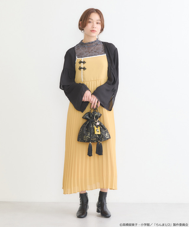 「らんま1/2」チャイナボレロブラウス（カラー：ブラック／ボルドー／マスタード／ラベンダー）