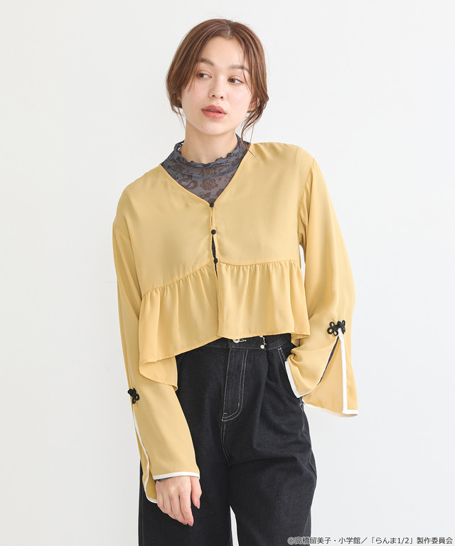 「らんま1/2」チャイナボレロブラウス（カラー：ブラック／ボルドー／マスタード／ラベンダー）
