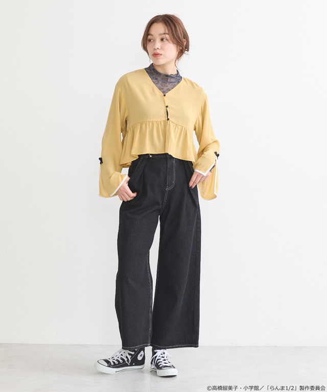 「らんま1/2」チャイナボレロブラウス（カラー：ブラック／ボルドー／マスタード／ラベンダー）